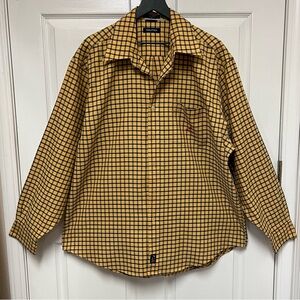 Nautica Yellow and Black Checkered Shirt